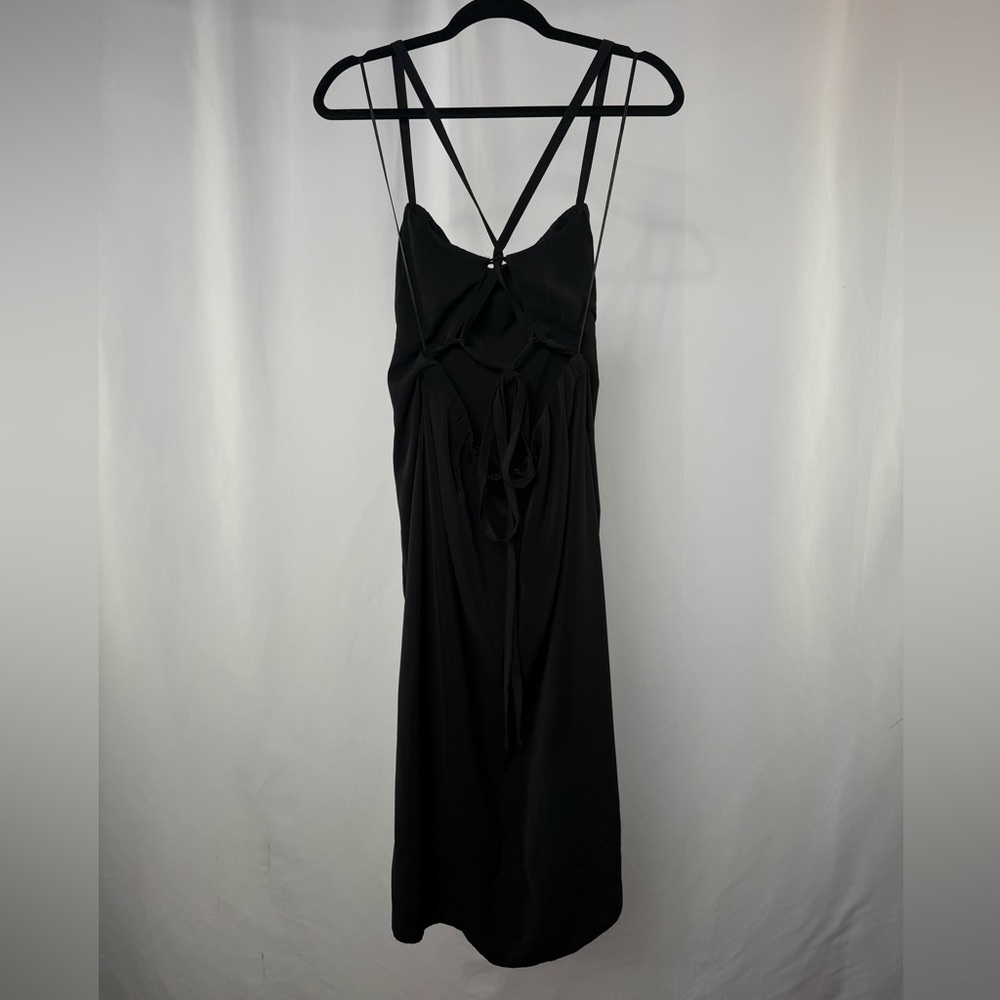 NWT Abercrombie & Fitch‎ Criss Cross Back Midi Dress in Black Size Large - Picture 5 of 11